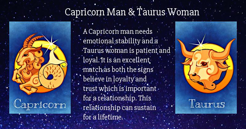 How about a Taurus woman & Capricorn man pairing?The truth is this